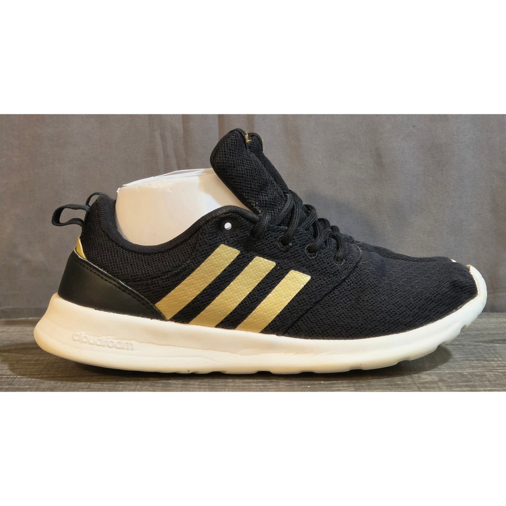 Adidas Cloudfoam QT Racer 2.0 Sneakers Women's Size 7.5 Black Gold